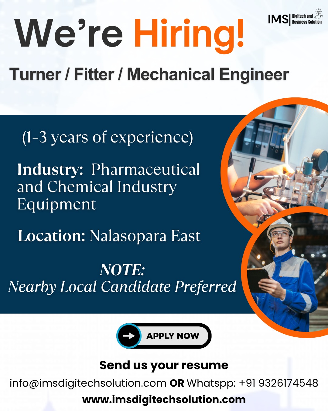 We are hiring IMS Digitech Solutions